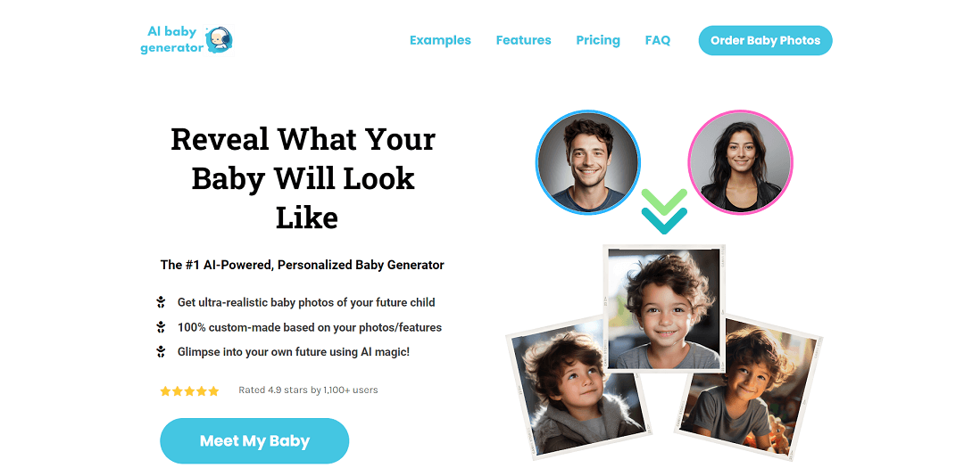 The AI Baby Generator is an innovative tool that utilizes artificial intelligence to create custom baby photos based on parent features. Users can upload their photo or describe their traits for the AI to generate hyper-realistic baby images.