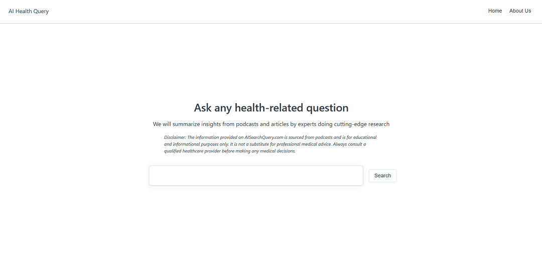 AI Health Query is a user-friendly tool that provides summarized insights from health-related podcasts and articles. Its purpose is to assist users in finding answers to their health questions by utilizing expert research.