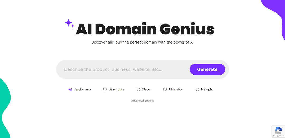 The AI Domain Genius tool is a user-friendly platform that helps individuals find and purchase the perfect domain name for their personal or business website.