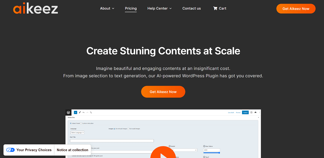 Aikeez is an AI-driven WordPress plugin that empowers users to create engaging and compelling content effortlessly.