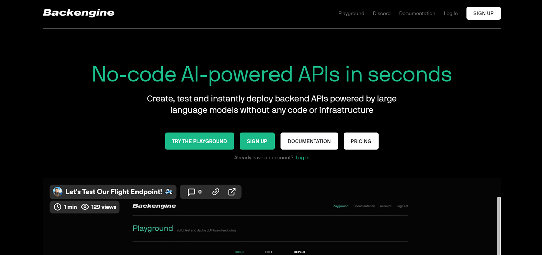 Backengine is a no-code AI tool that enables users to create, test, and deploy backend APIs powered by large language models without coding or infrastructure.