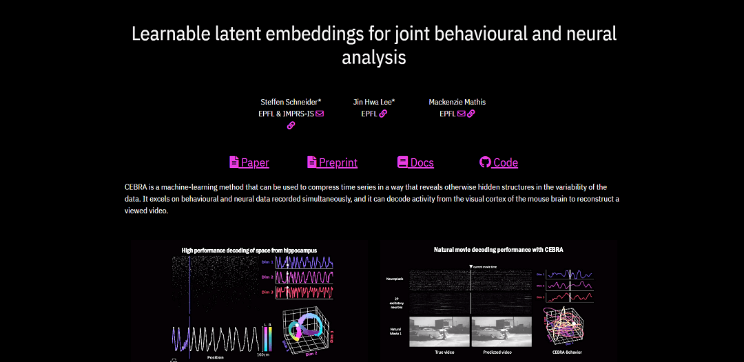 CEBRA is an advanced machine learning tool that combines behavioral and neural data to create accurate and consistent latent spaces.