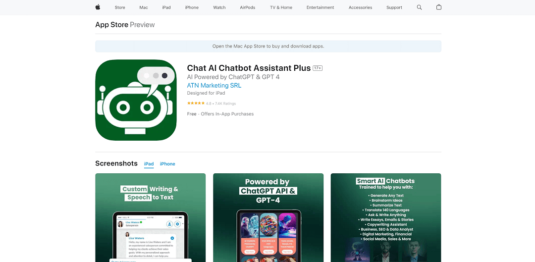 Introducing Chat AI Chatbot Assistant Plus, a cutting-edge iOS app available for download on the App Store.