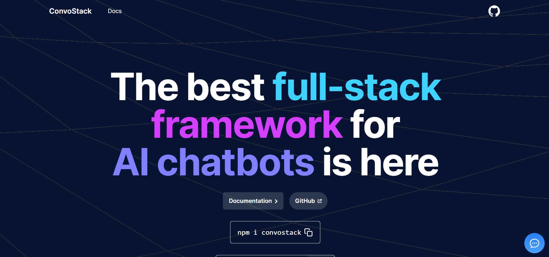 ConvoStack is an open-source full-stack framework designed for developers to easily incorporate a customizable AI ChatBot widget into websites with minimal coding.