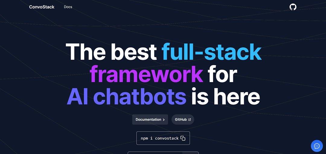 ConvoStack is a free and open-source framework that simplifies the integration of a customizable AI ChatBot widget into websites.