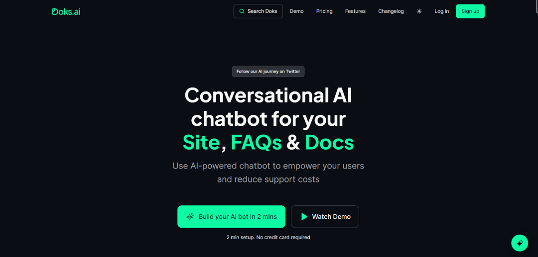 Doks.ai is an AI chatbot tool designed for businesses to create their own chatbots using website and documentation content.