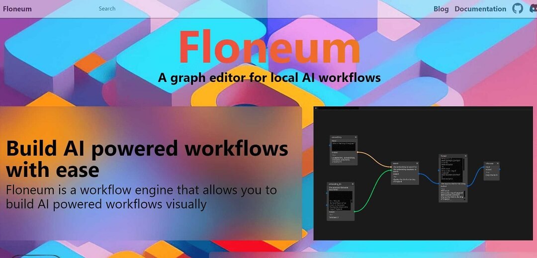 Floneum is a user-friendly graph editor designed for creating AI-powered workflows. Its visual interface allows users to easily connect components and build complex workflows. One standout feature is the secure extension of functionality through plugins.