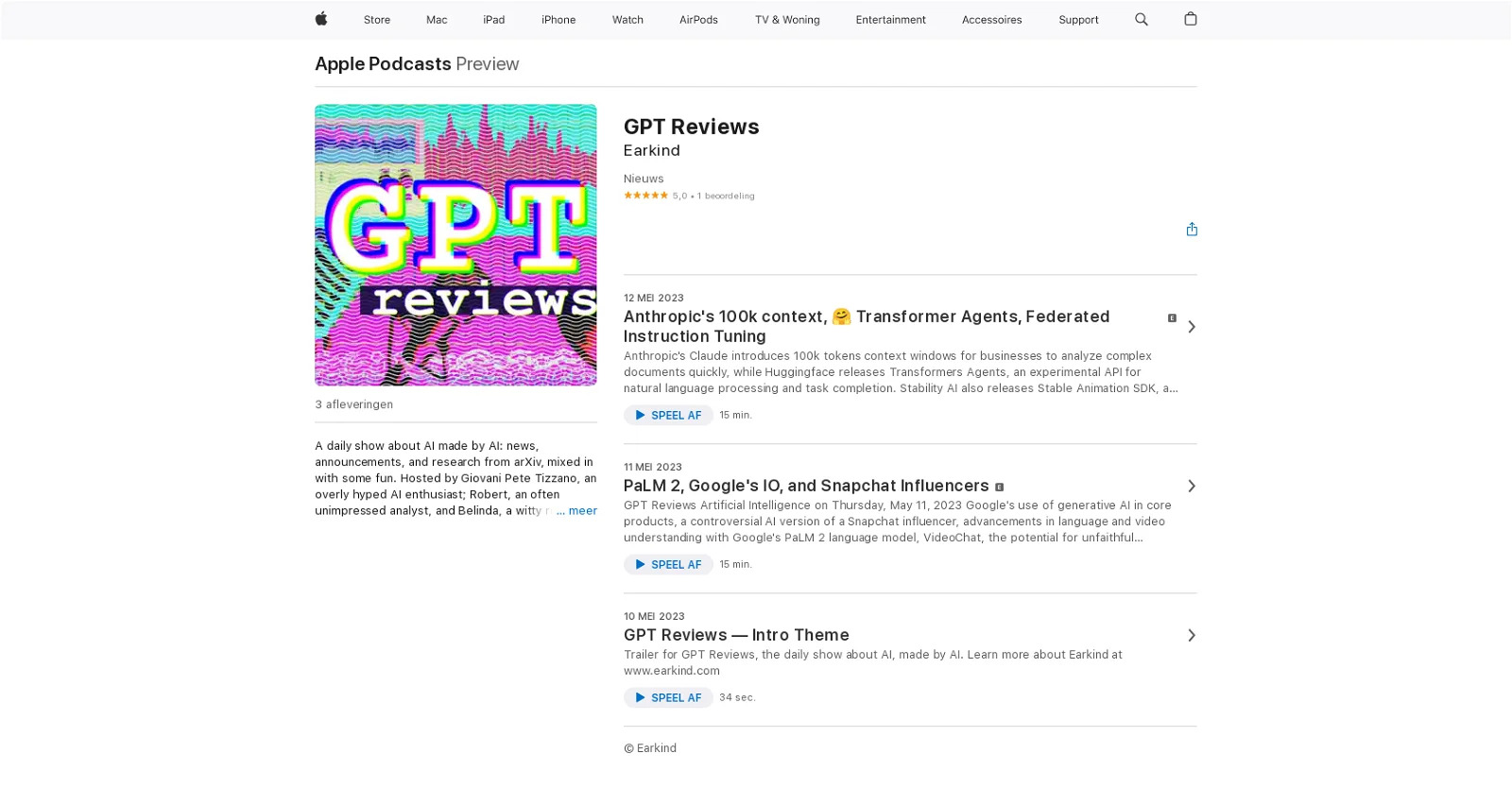 GPT Reviews is a daily podcast show that covers news, announcements, and research on AI.