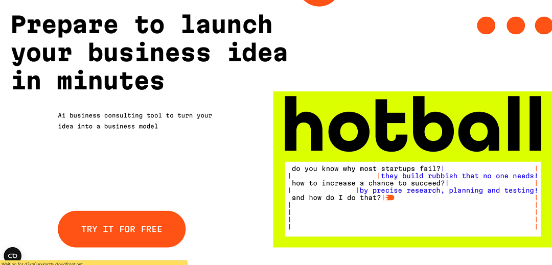 HotBall.ai is an innovative AI-powered business consulting tool that transforms your business idea into a feasible model. Through sophisticated algorithms, it evaluates your concept and provides expert feedback within established business frameworks, eliminating human errors.