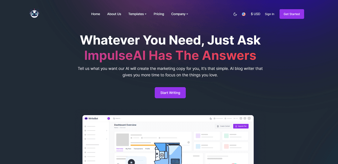 Impulse AI is an AI-powered platform that specializes in generating marketing copy.