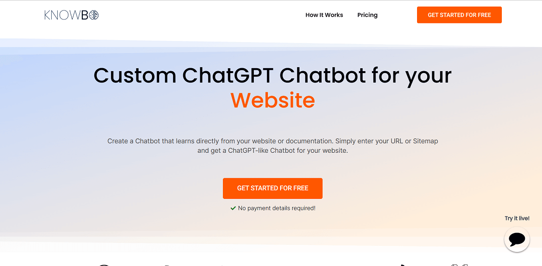 Knowbo is a user-friendly tool that lets website owners create their own custom chatbot using the ChatGPT platform.