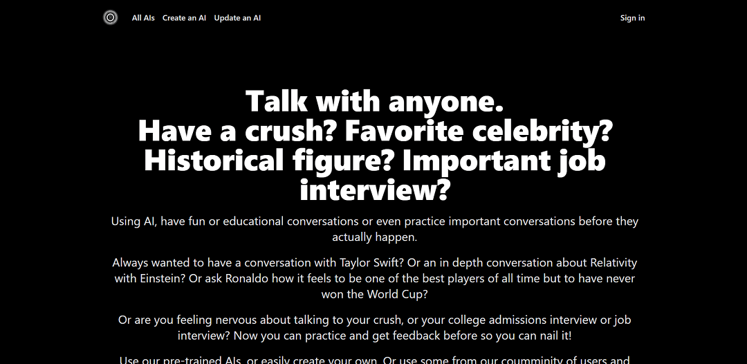 PracticeTalking is an AI tool designed to enhance communication skills and prepare individuals for conversations and interviews.