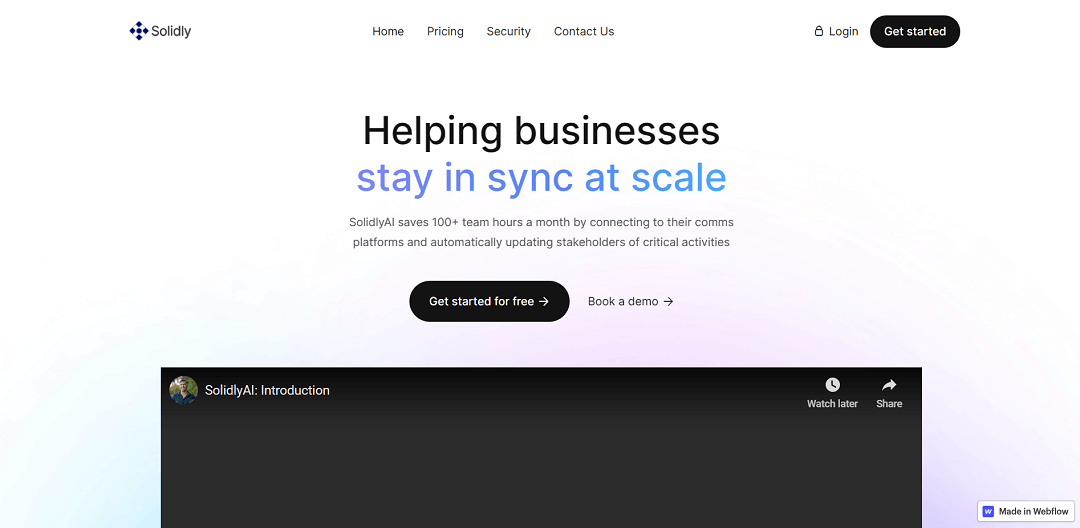 SolidlyAI is an AI-powered project management assistant that streamlines Slack message summaries and tracking.