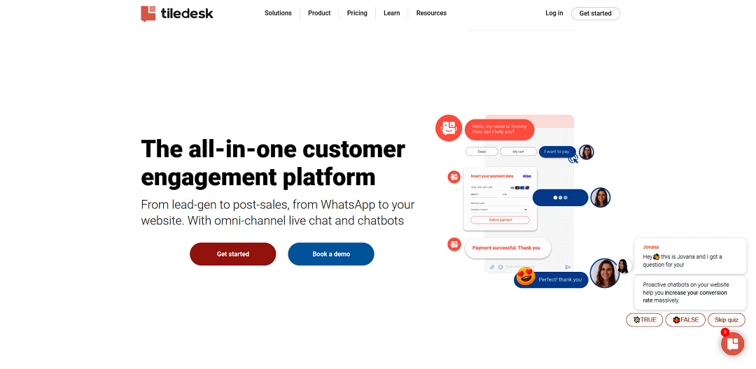 Tiledesk's Free Live Chat with Chatbots, WhatsApp, and Agents UNLIMITED is an innovative platform that boosts business ROI and streamlines customer communications.