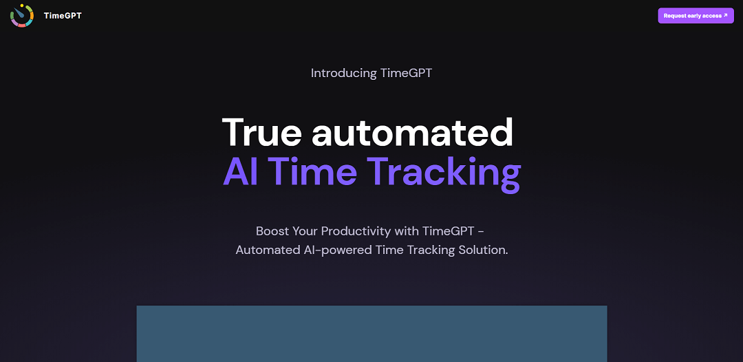 TimeGPT is a cutting-edge AI-powered time-tracking solution that enhances productivity.