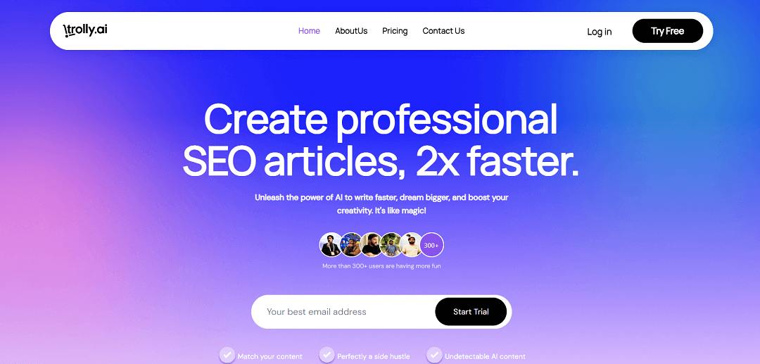 Trolly.ai is an AI-powered web tool designed to streamline content creation for websites, catering to users seeking efficient and high-quality outputs.