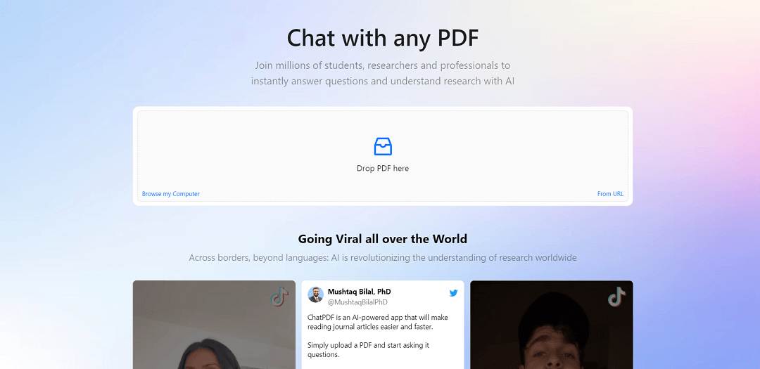 ChatPDF, uno strumento di intelligenza artificiale, facilita le interazioni conversazionali con documenti PDF, da libri e articoli di ricerca a contratti legali, il tutto senza richiedere l'accesso dell'utente. 