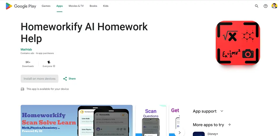 Homeworkify is an AI-powered app that assists students of all ages with their homework.