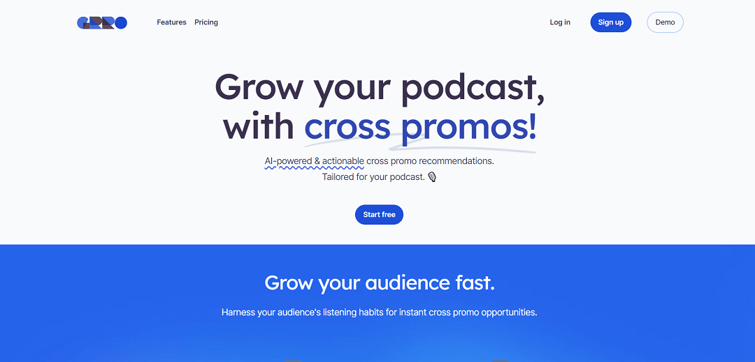 Grro is a powerful AI-driven tool tailored to aid podcasters in expanding their listener base through strategic cross-promotions. Leveraging Echo's Audience Graph, it provides podcasters with insightful data on how well their podcast is performing in their chosen topics and in comparison to their peers.