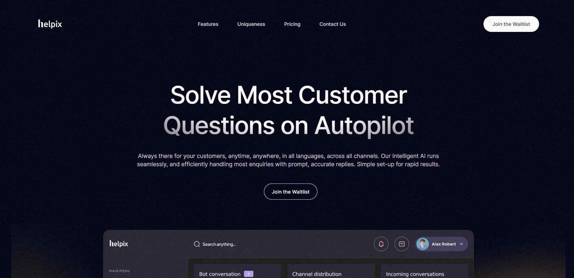 Helpix AI, a powerful customer service tool, leverages advanced AI to streamline customer support operations. It excels at swiftly resolving customer inquiries, offering prompt and accurate responses. 