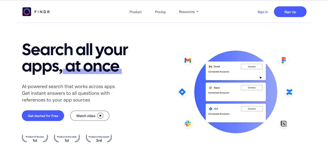 Findr is an AI-powered search platform that enables users to search across all their apps at once, offering a streamlined approach to finding information.