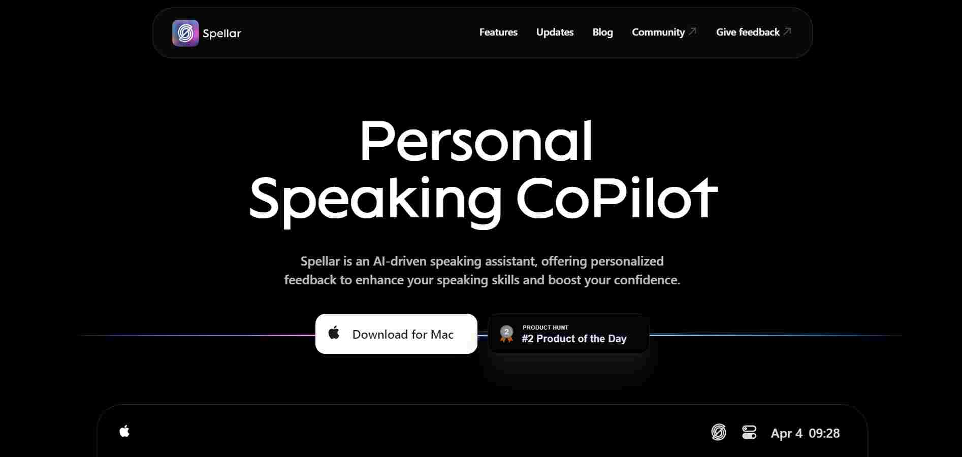 Spellar AI is a cutting-edge, AI-driven speaking assistant designed to enhance your speaking skills and boost confidence. 