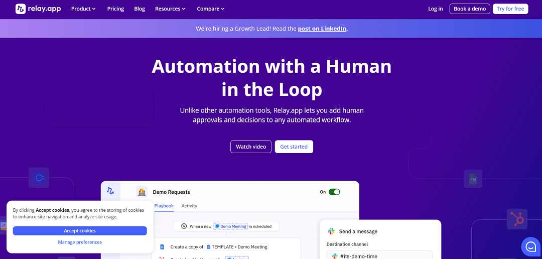 Relay.app is an automation platform that uniquely integrates human insights into automated workflows, bridging the gap between technology and human decision-making. 