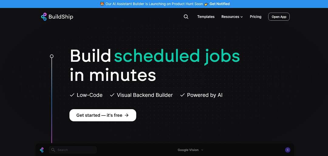 BuildShip is a groundbreaking platform that revolutionizes backend development by empowering users to create powerful APIs in minutes using a low-code, visually intuitive interface powered by advanced AI technologies.