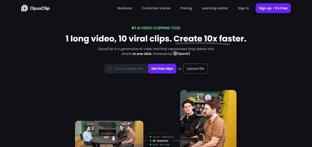 Opus Clip is an innovative video tool powered by artificial intelligence, aiming to simplify the conversion of lengthy videos into captivating short clips that are perfect for sharing