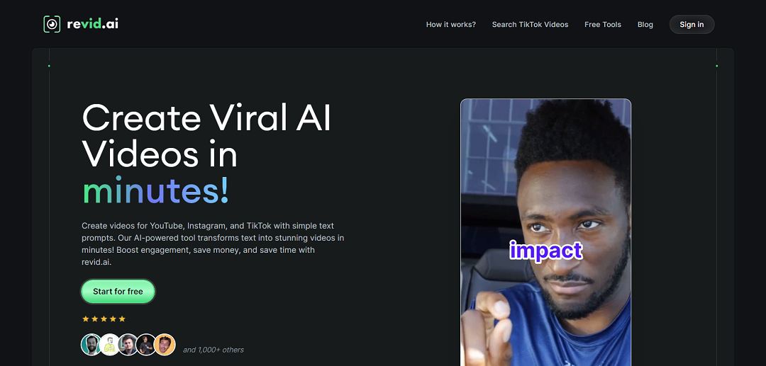 Revid.ai is an innovative AI-powered platform built to streamline the video creation process, making it accessible and efficient for creators seeking to create viral content. 